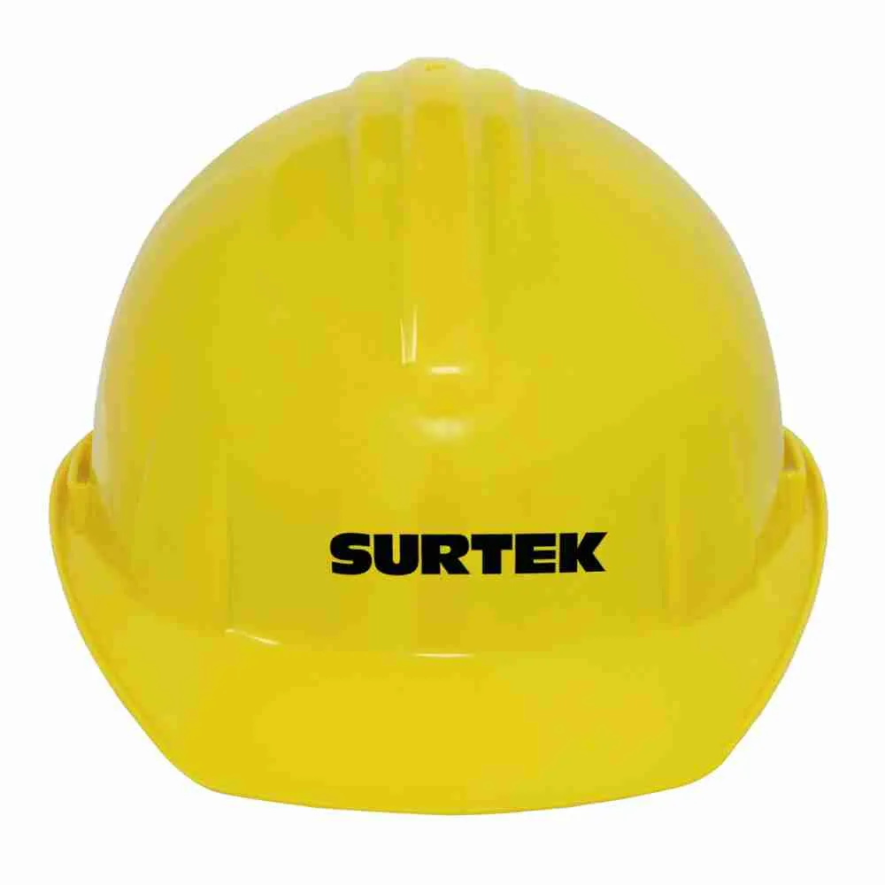 Casco de seguridad con ajuste de matraca amarillo