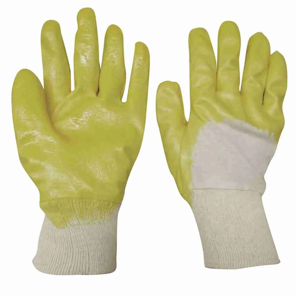 Guantes medianos de algodón con recubrimiento de nitrilo