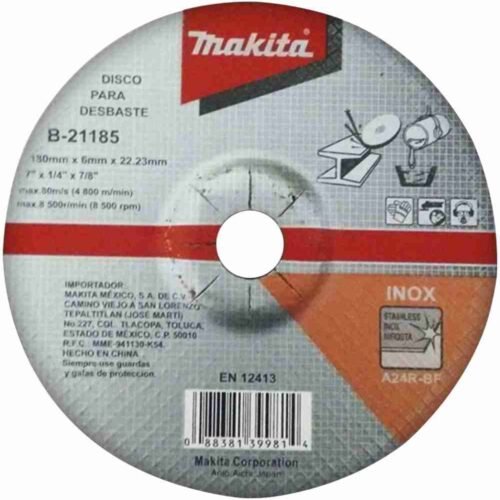 DISCO ABRASIVO 7" DESBASTE METAL ALTO RENDIMIENTO MAKITA