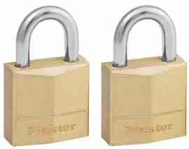 CANDADOS JUEGO 2 PZAS LATON SOLIDO LLAVES IGUALES 3/4 (19MM) GANCHO 7/16