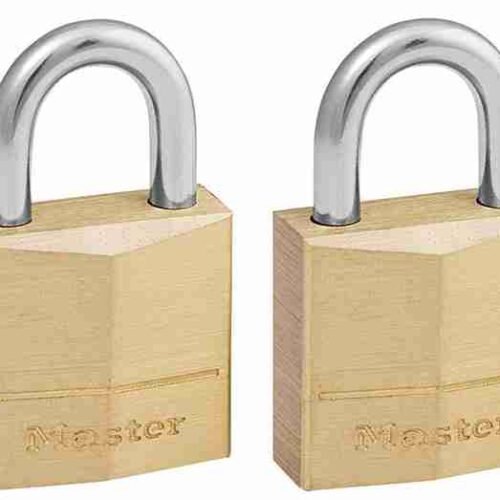 CANDADOS JUEGO 2 PZAS LATON SOLIDO LLAVES IGUALES 3/4 (19MM) GANCHO 7/16