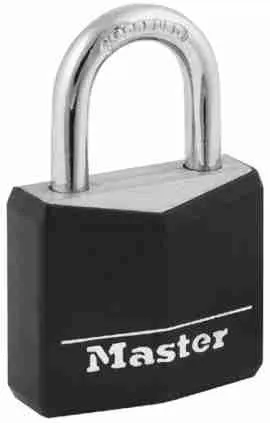 CANDADO LATON SOLIDO 1 3/16 (30MM) CON CUBIERTA NEGRA GANCHO 5/8