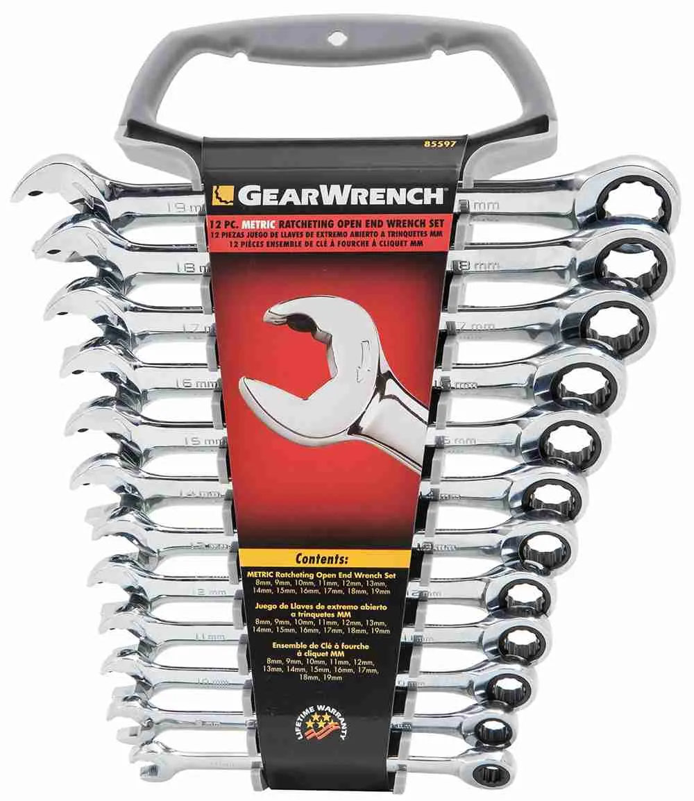 JUEGO LLAVES CON MATRACA METRICAS 12PZ GEARWRENCH