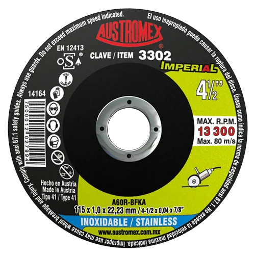 DISCO CORTE 4-1/2X0.04X7/8 ACERO INOXIDABLE IMPERIAL