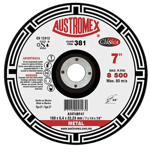 DISCO COPA DESBASTE METAL ALTO RENDIMIENTO 7X1/4X7/8