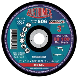 DISCO CORTE METAL LARGA DURACION 12X1/8X1