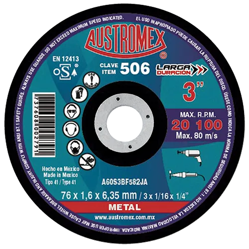 DISCO CORTE METAL LARGA DURACION 12X1/8X1