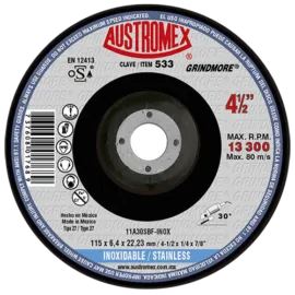 DISCO 4 1/2" DESBASTE INOX