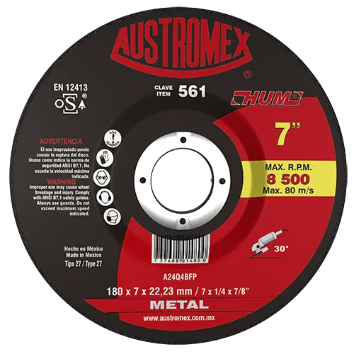 DISCO DESBASTE METAL DE 4 1/2 X 1/4 X 7/8