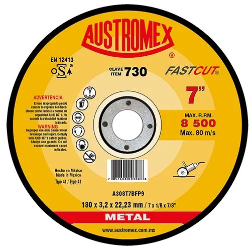 DISCO CORTE METAL 7X1/8X7/8 FAST CUT