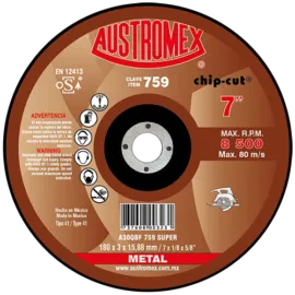 DISCO CORTE METAL 7X3/32X5/8 CHIP CUT