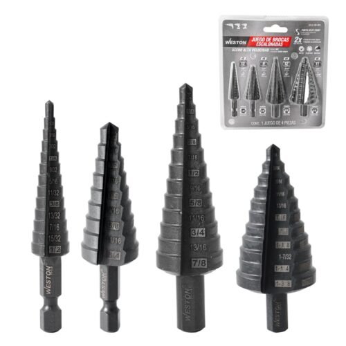 JUEGO DE 4 BROCAS ESCALONADAS