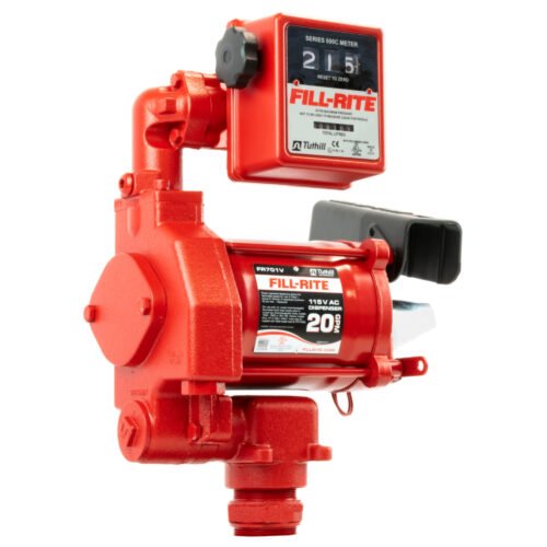 fill rite Bomba de transferencia de combustible de115V CA y 20 GPM con medidor y boquilla